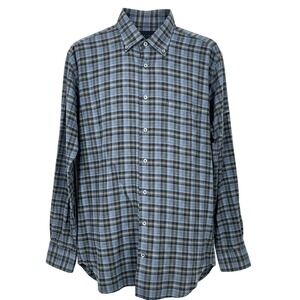 Calder Carmel Men's Blue Plaid Flannel Button Down Shirt Limited Edition - CJ‎